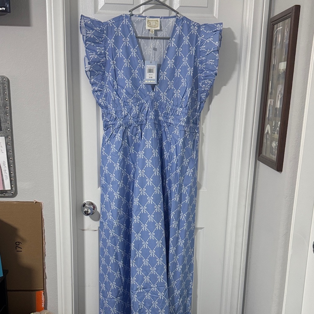 Sail to Sable Blue and White Maxi Dress